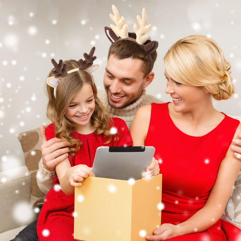 Bememo 2 Pieces Christmas Reindeer Antlers Headband Deer Antlers Headband for Women Halloween Cosplay Party - Image 3